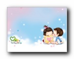女孩专用：韩国卡通女孩情侣可爱精美壁纸