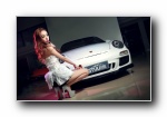 保时捷911 Carrera 4S 改装车美女模特刘嘉琦宽屏壁纸